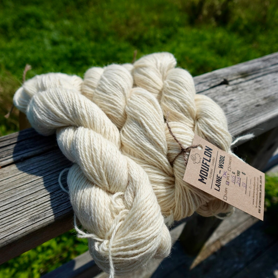 3ply wool - white – Ferme Mouflon